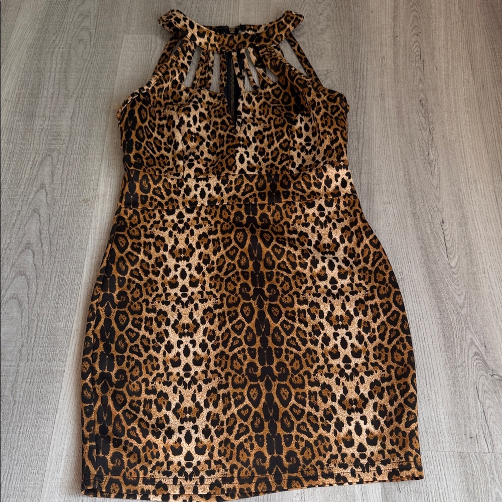 Leopard Print Halter Dress â Size Unknown. â CAJA. #. 1 A